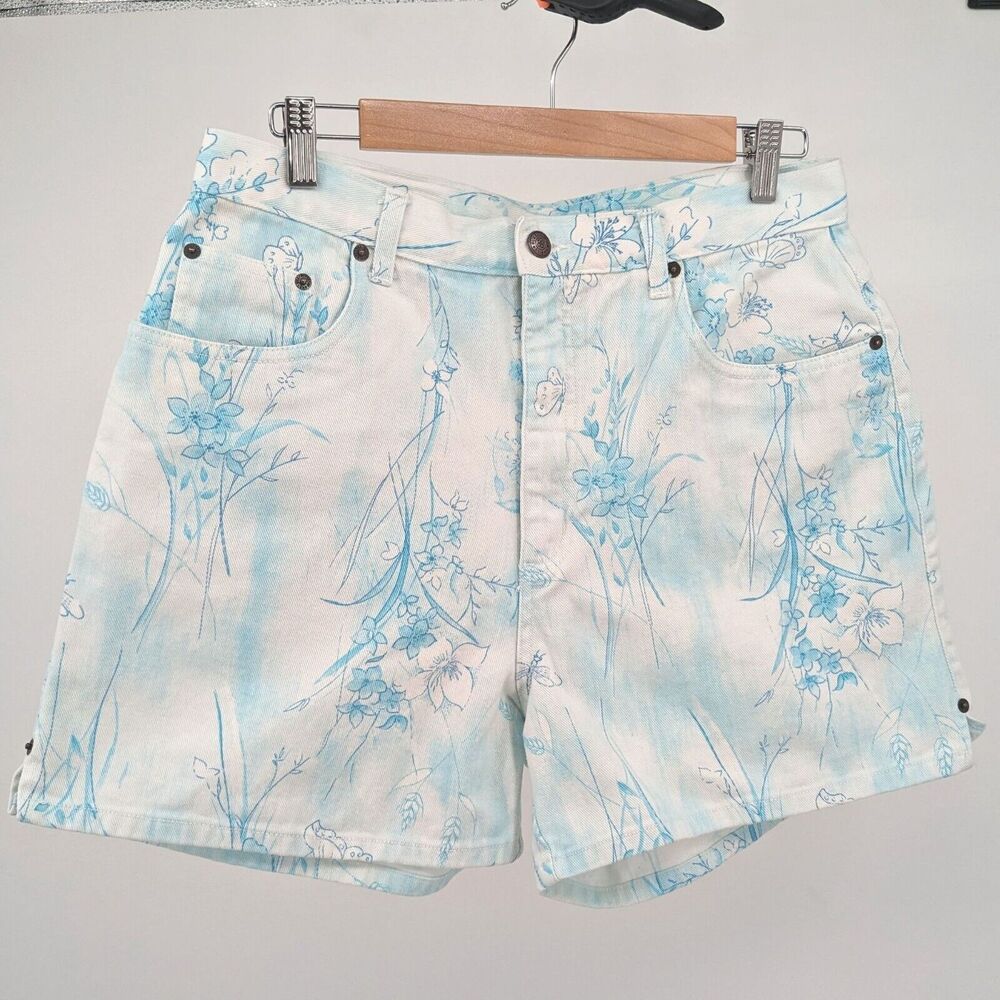 Vintage 90s y2k Bill Blass Jeanswear Denim Shorts Butterfly Floral High Rise 12 - Picture 10 of 11